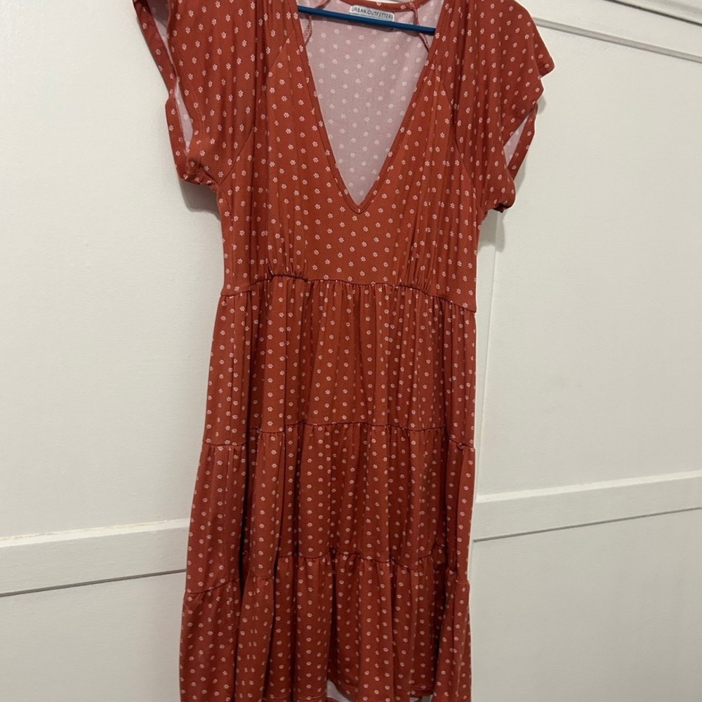 Urban Outfitters Copper Polka Dot Tiered Mini Dress women’s Medium